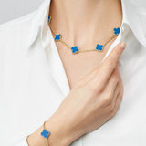 LUXURY CLOVER NECKLACE 10 PATTERNS - BLUE