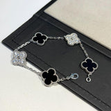 SILVER/BLACK LUCKY CLOVER