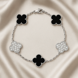 SILVER/BLACK LUCKY CLOVER